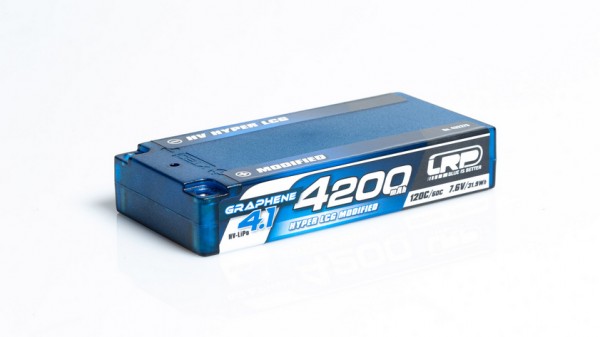 LRP HV HYPER LCG MODIFIED SHORTY GRAPHENE-4.1 4200MAH HARDCASE - 7.6V LIPO - 120C/60C