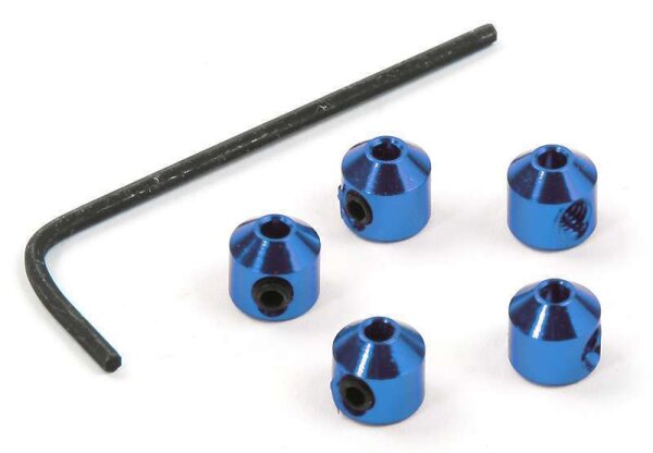 Aluminium Stopper 2mm Blue (5pcs.)