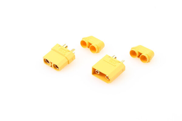XT90 Goldverbinder 4mm Stecker + Buchse mit Kabelführung