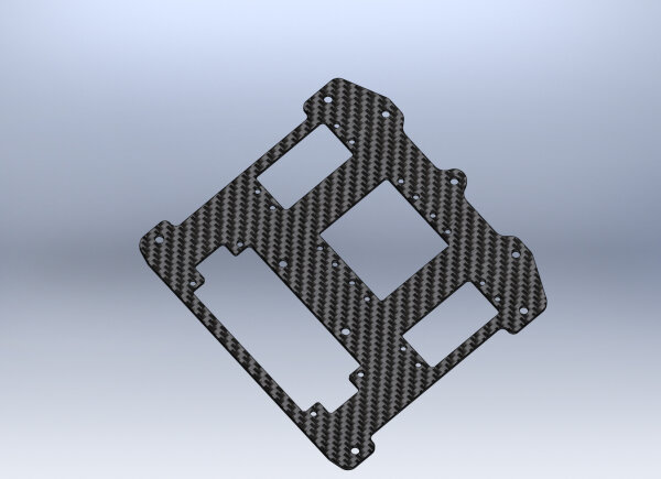 Radioplatte Carbon XR2 (2 Lenkservos)