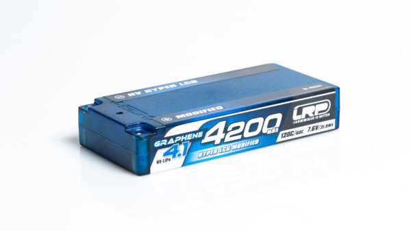 LRP HV HYPER LCG MODIFIED SHORTY GRAPHENE-4.1 4200MAH HARDCASE - 7.6V LIPO - 120C/60C